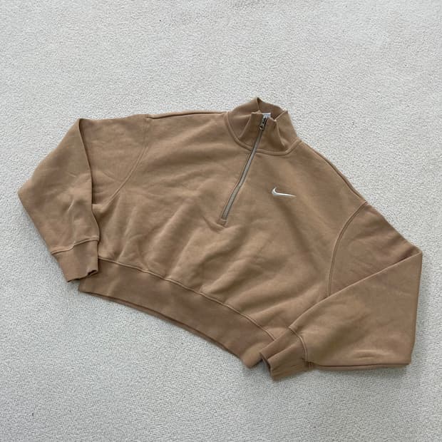 L 나이키 여성 크롭 반집업 맨투맨 0324M