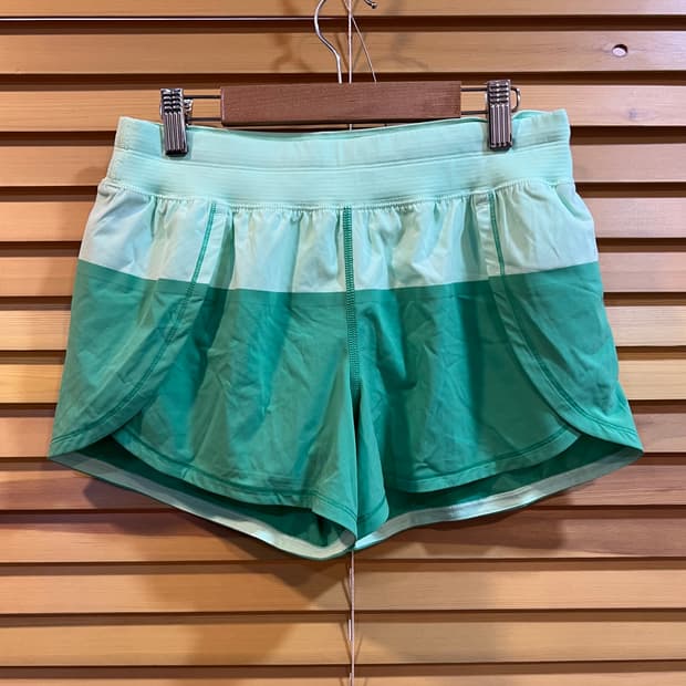 룰루레몬 여성 그린 런닝쇼츠 런닝팬츠 트레이닝바지