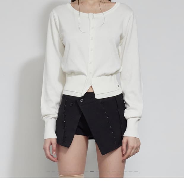 보헤미안서울 레이어드 니트 가디건 아이보리