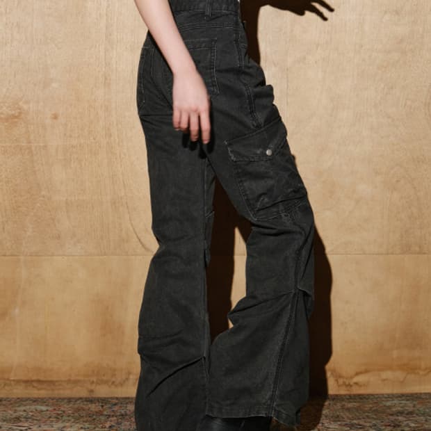 [S] 헬레네파리스 카치온 워시드 투 턱 부츠컷 팬츠 워시드 블랙