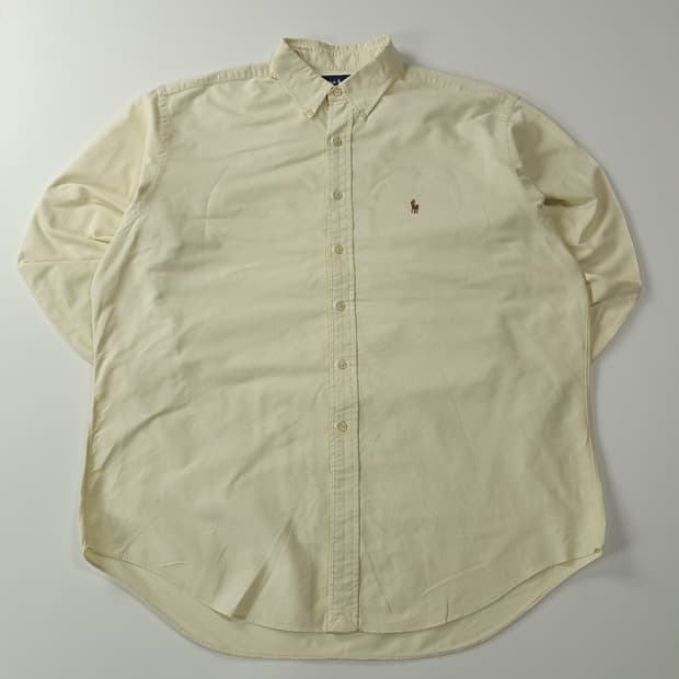 CJ992 2XL 폴로 빅사이즈 90s 홍콩판 크림옐로우 셔츠 남방