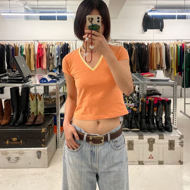 막스앤코 막스마라 베이비핏 크롭 티셔츠