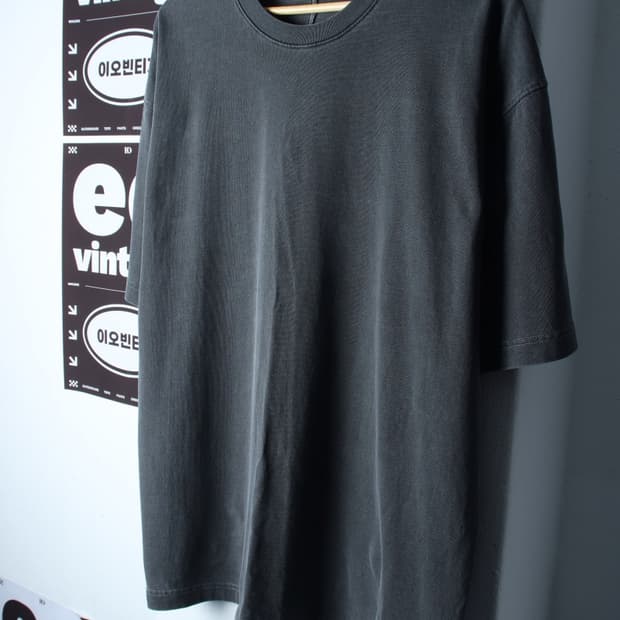 (M-XL) 소버먼트 반팔 티셔츠 피그먼트 차콜 스트릿-H34591