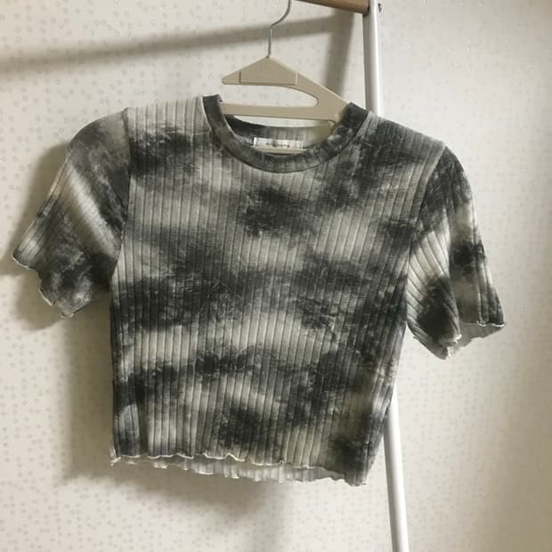 타이다이 크롭티 와이즈걸 빈티지 리피 파우닝
