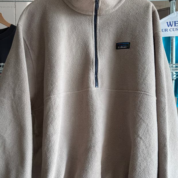 90s L.L.Bean 플리스 하프 집업 오트밀