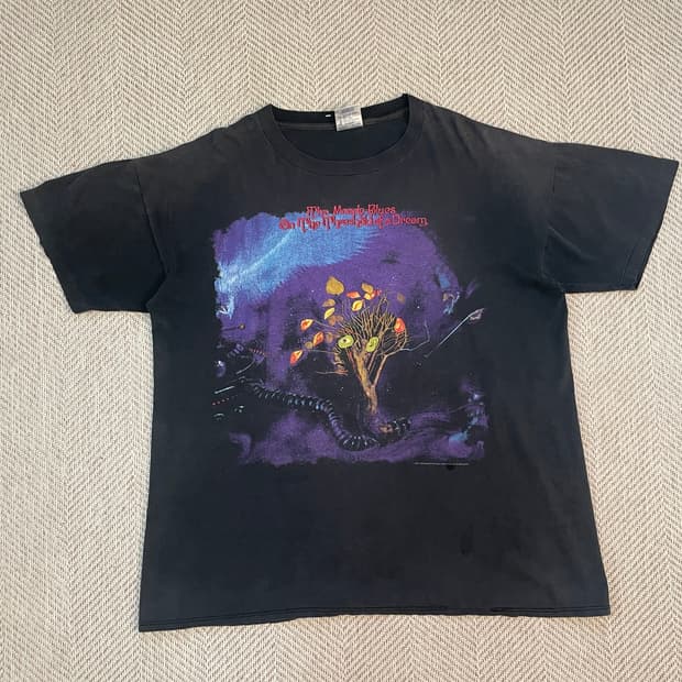 90s 무디블루스 온 더 스레숄드 오브 어 드림 밴드티셔츠