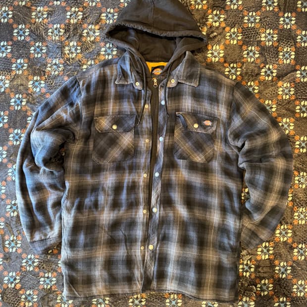 디키즈 체크 후드자켓