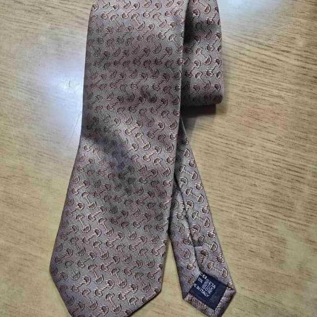 구찌 실크 남성 넥타이 브라운 패턴