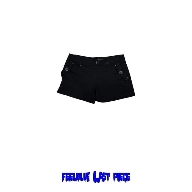 Black Buttoned Pocket Shorts 