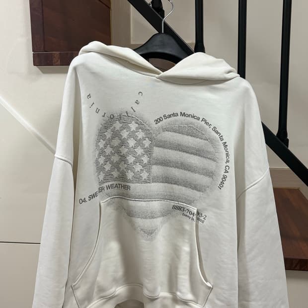 베니조프로덕트 하트 프린트 화이트 성조기 후드티 0사이즈