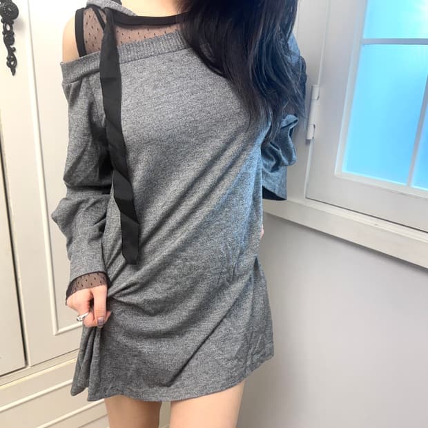 빈티지 원피스 후드탑