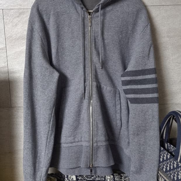 정품) 톰브라운 사선완장 후드집업 