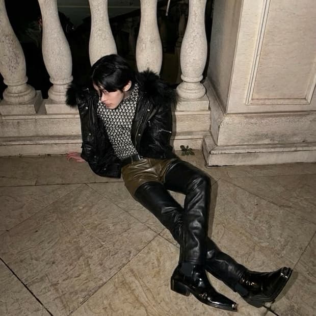ECKHAUS LATTA 투컬러  에코레더 팬츠