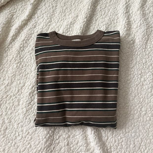 피그벨 phigvel L/S 보더티 타우페X그린 2