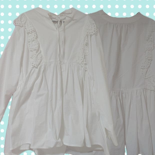 모리걸 빈티지 카라 롱 블라우스 