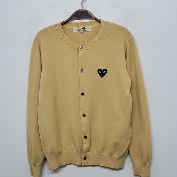 (정품) 꼼데가르송 가디건 노랑 블랙와펜 AZ N023 매장판 