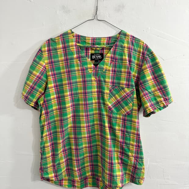 beams check blouse