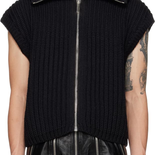 High-neck knit vest (L)