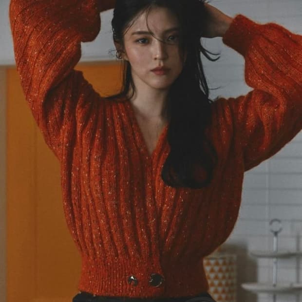 (한소희 착용!!)앤더슨벨 브이넥 가디건 Andersson Bell