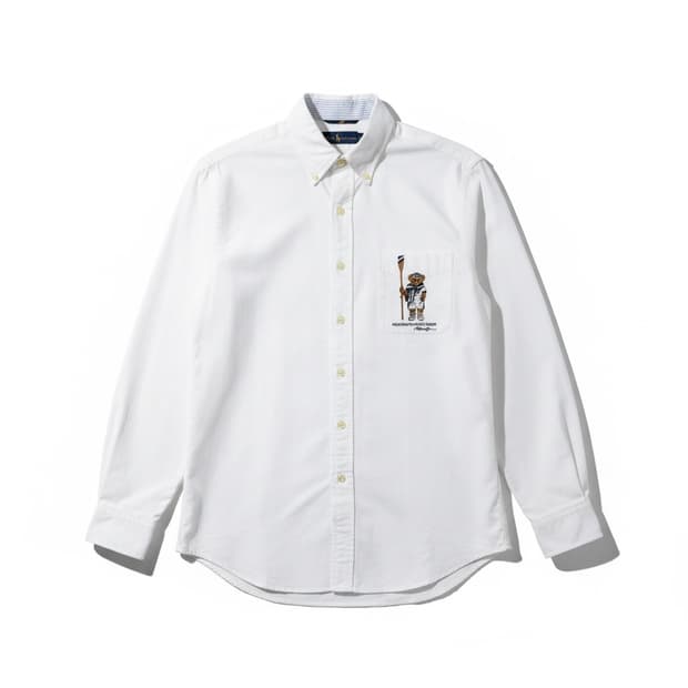 폴로 랄프로렌 베어 로고 화이트 긴팔 셔츠 S