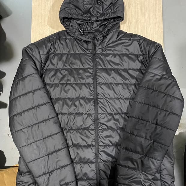 H&M Sport 블랙 후드 경량 패딩 XXL