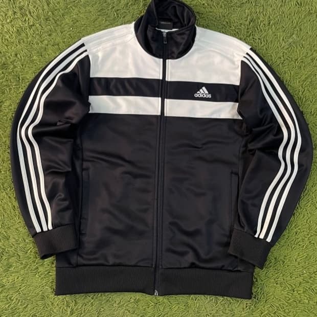 아디다스 블랙 검정 트랙탑 져지집업 95/M