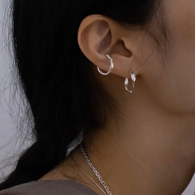 Brillpiece 브릴피스 본 이어링 실버 925