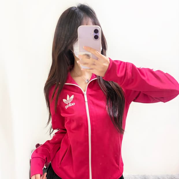 아디다스 유로파 y2k 딥핑크 딱붙핏 트랙탑(s)