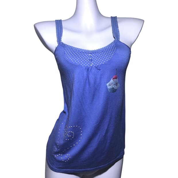 Pastel blue dot muffin sleeveless