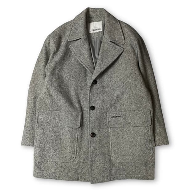 런던포그 그레이 투포켓 코트 100