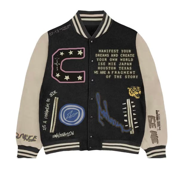 트래비스 스캇 x 프라그먼트 바시티 자켓 M