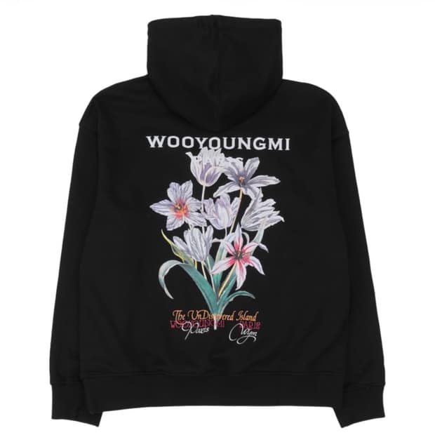 24SS 우영미 플라워 백로고 후드티