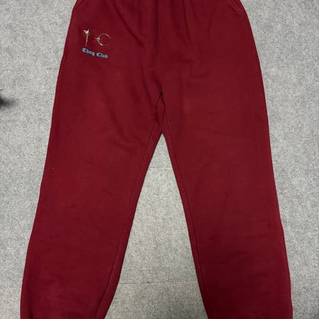 떠그클럽 버건디 조거 스웻팬츠