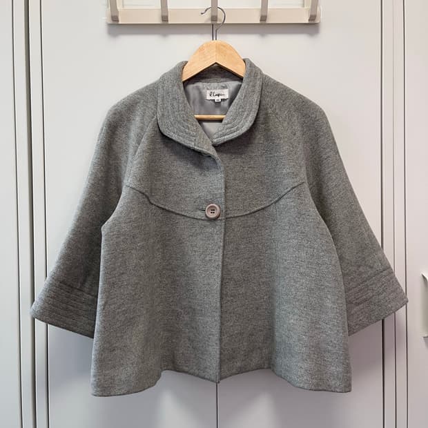 빈티지 투버튼 둥근카라 사와코 울코트