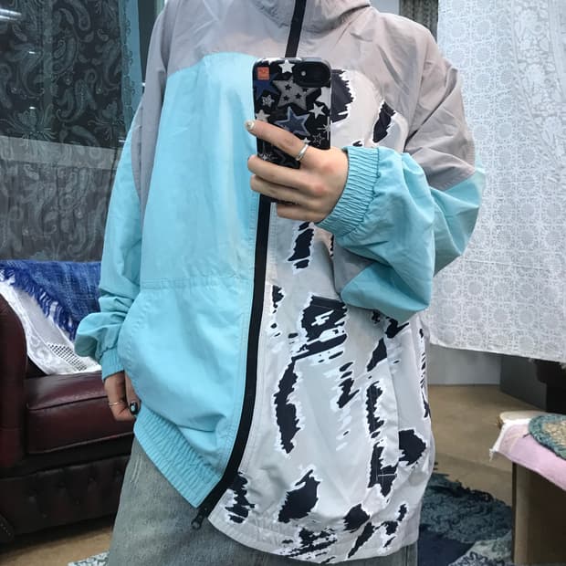 아디다스 레오파드 투웨이 바람막이 자켓 