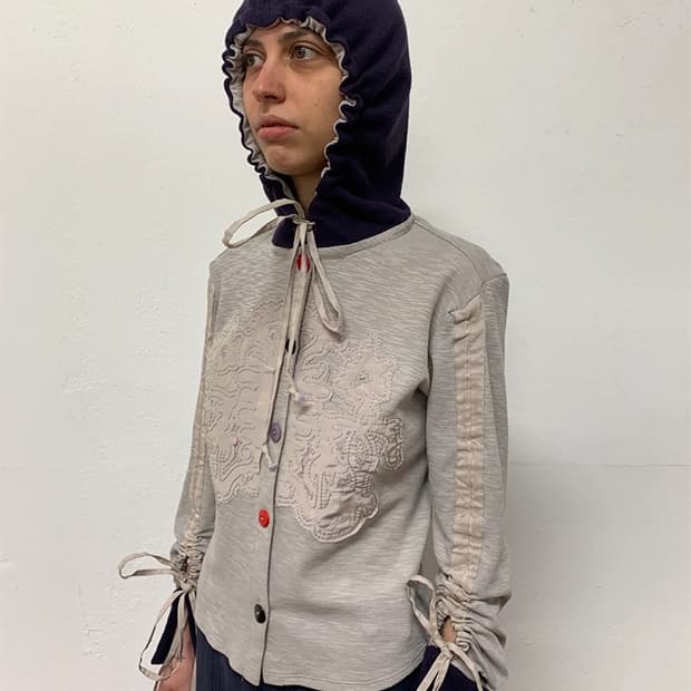 Garbage Core patched hoodie