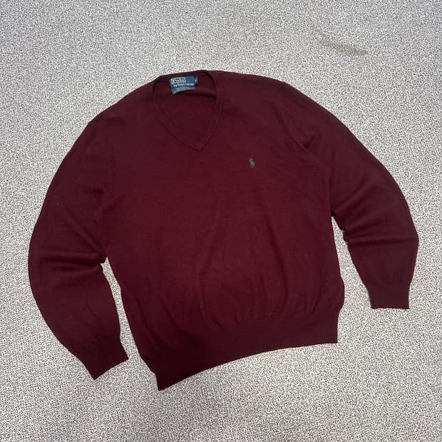폴로 랄프로렌 버건디 니트