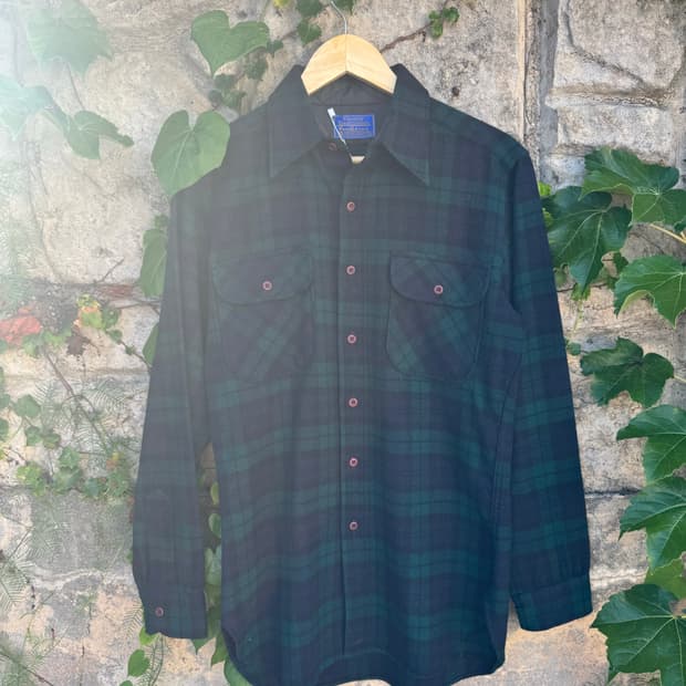 80s pendleton 펜들턴 울 타탄 체크 플란넬 셔츠
