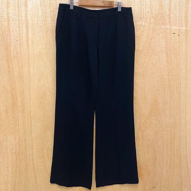 CALVIN KLEIN linen wide boots-cut slacks