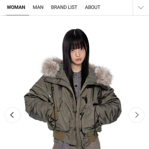 올드런드리 ezek 퍼 봄버 N2B 다운재킷 카키