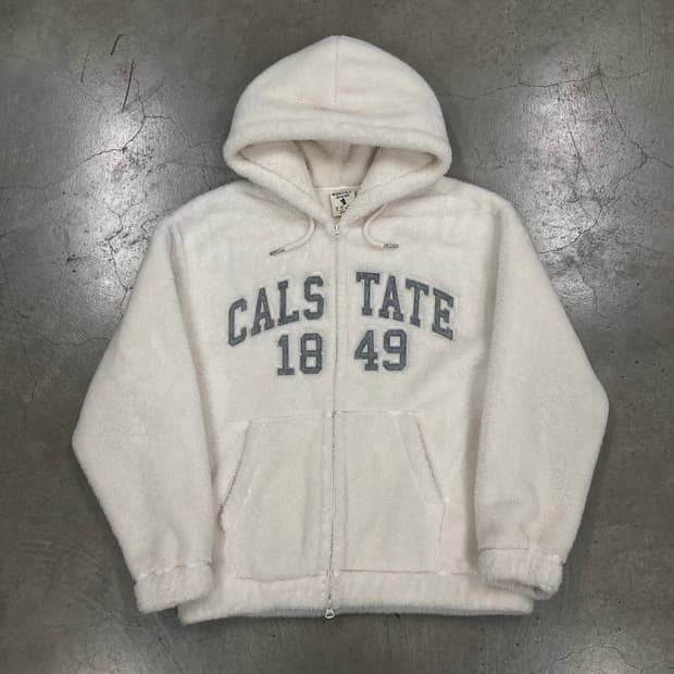 후아유 스펠아웃 빅로고 후리스 후드집업