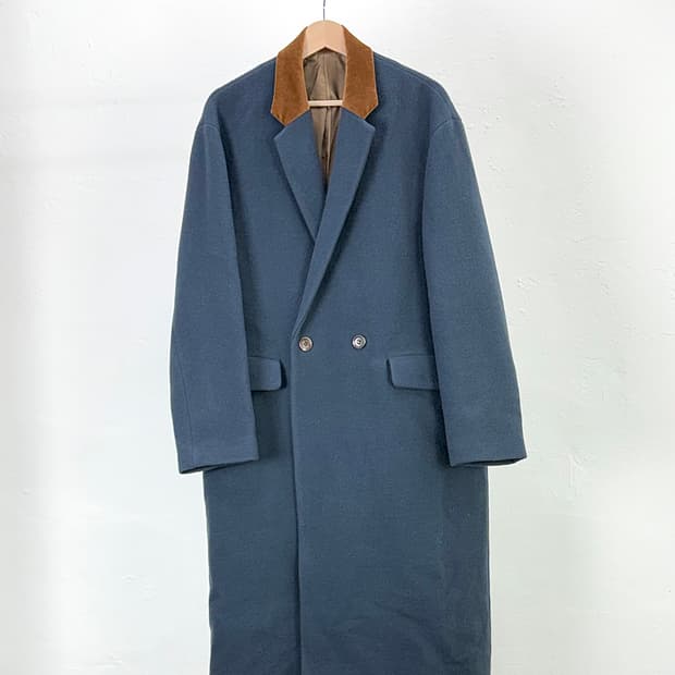 언더커버 15aw 도비 체스터 더블 울 코트