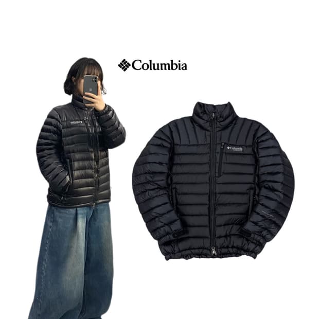 컬럼비아 고프코어 애벌레 퍼텍스 경량패딩 블랙