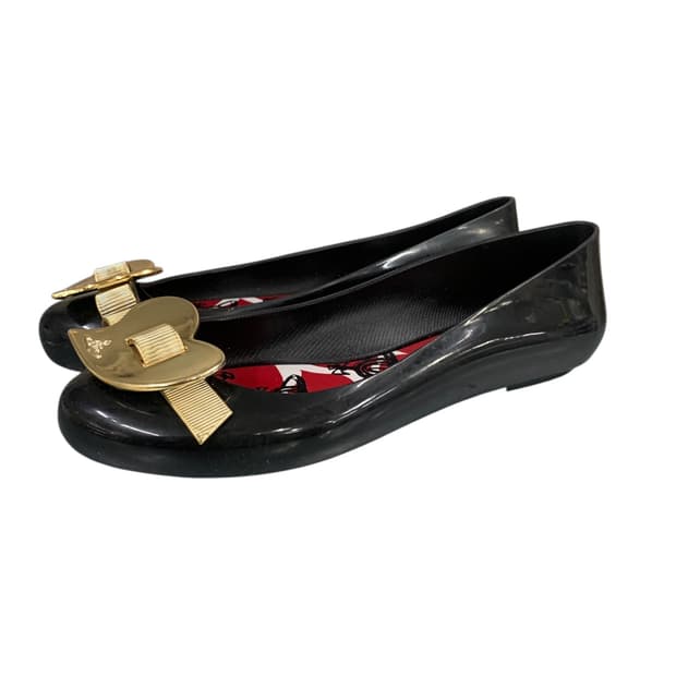 비비안 웨스트우드 멜리사 블랙 젤리 플랫슈즈 240 (gr-3308)