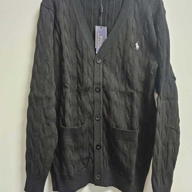 폴로 가디건 남성용 블랙 라지 새상품