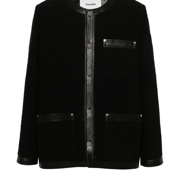 나누슈카 레더 트위드 자켓 s