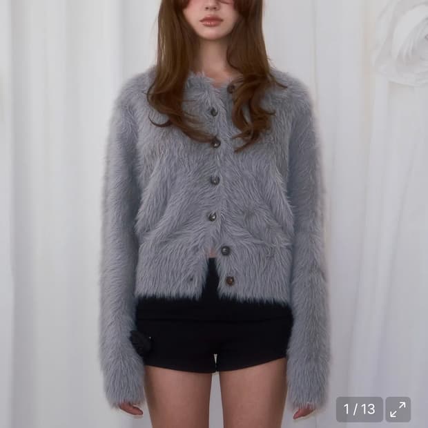 로제프란츠 퍼가디건 Fur Collar Button Cardigan