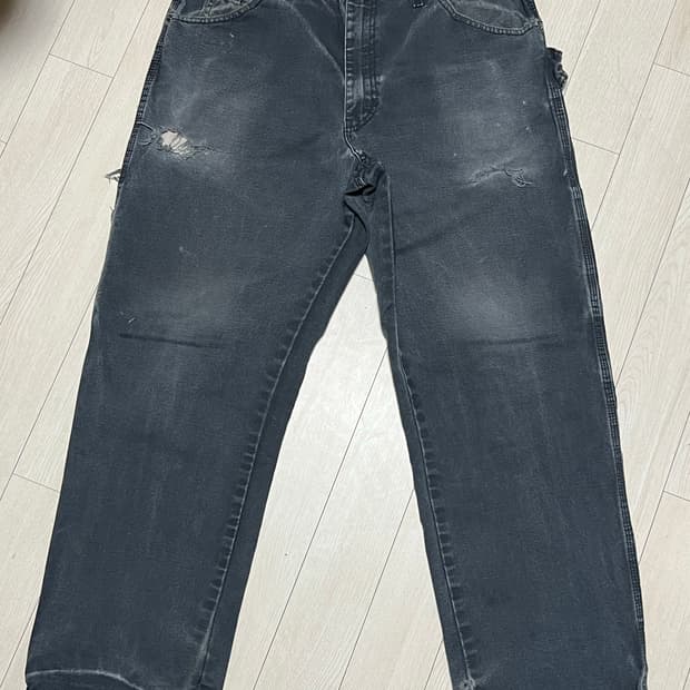 90s디키즈 싱글니 워크팬츠 페이팅블랙 36x30