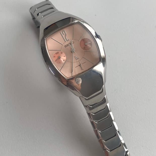 Seiko 세이코 쉘 실버 피치 레이디스