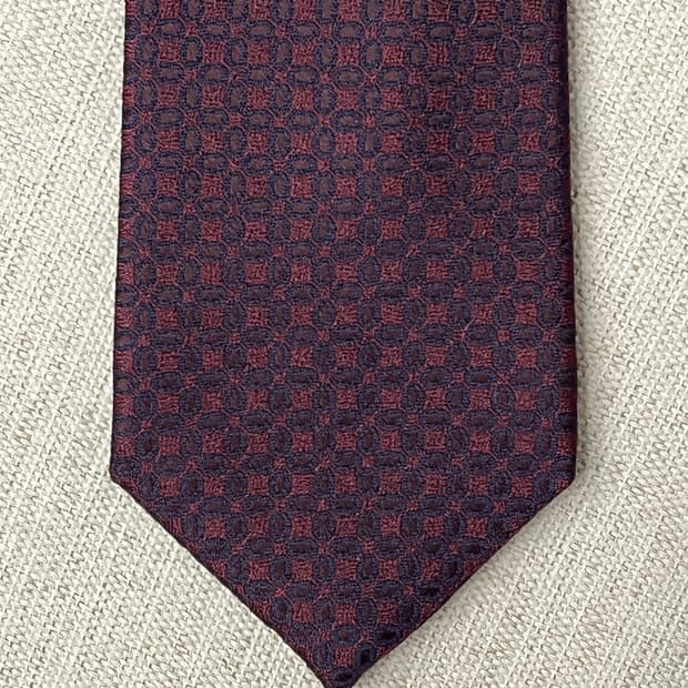 캠브리지멤버스 와인색 패턴 넥타이